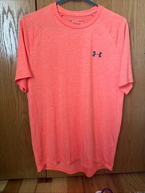 Under Armour Men’s Tech Short Sleeve T-Shirt — Coral/Heather